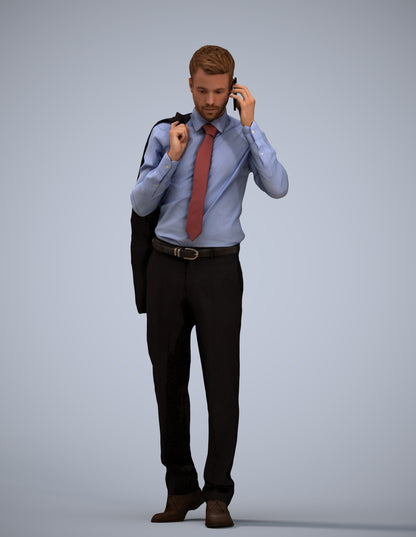 realistic 3D man business, scanned archviz people for Blender and 3ds Max