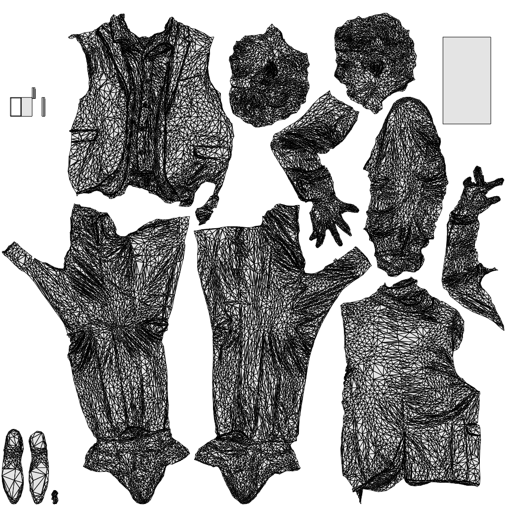 3D human model man business, photogrammetry scanned person for archviz, wireframe top-down view