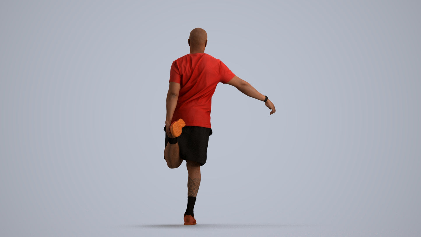 scanned 3D man sport, photogrammetry people for Enscape and V-Ray, front view render