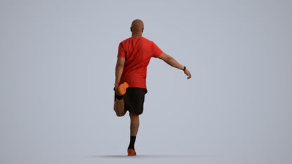 scanned 3D man sport, photogrammetry people for Enscape and V-Ray, front view render
