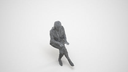 realistic 3D human woman business, archviz people FBX OBJ for Blender, wireframe three-quarter view