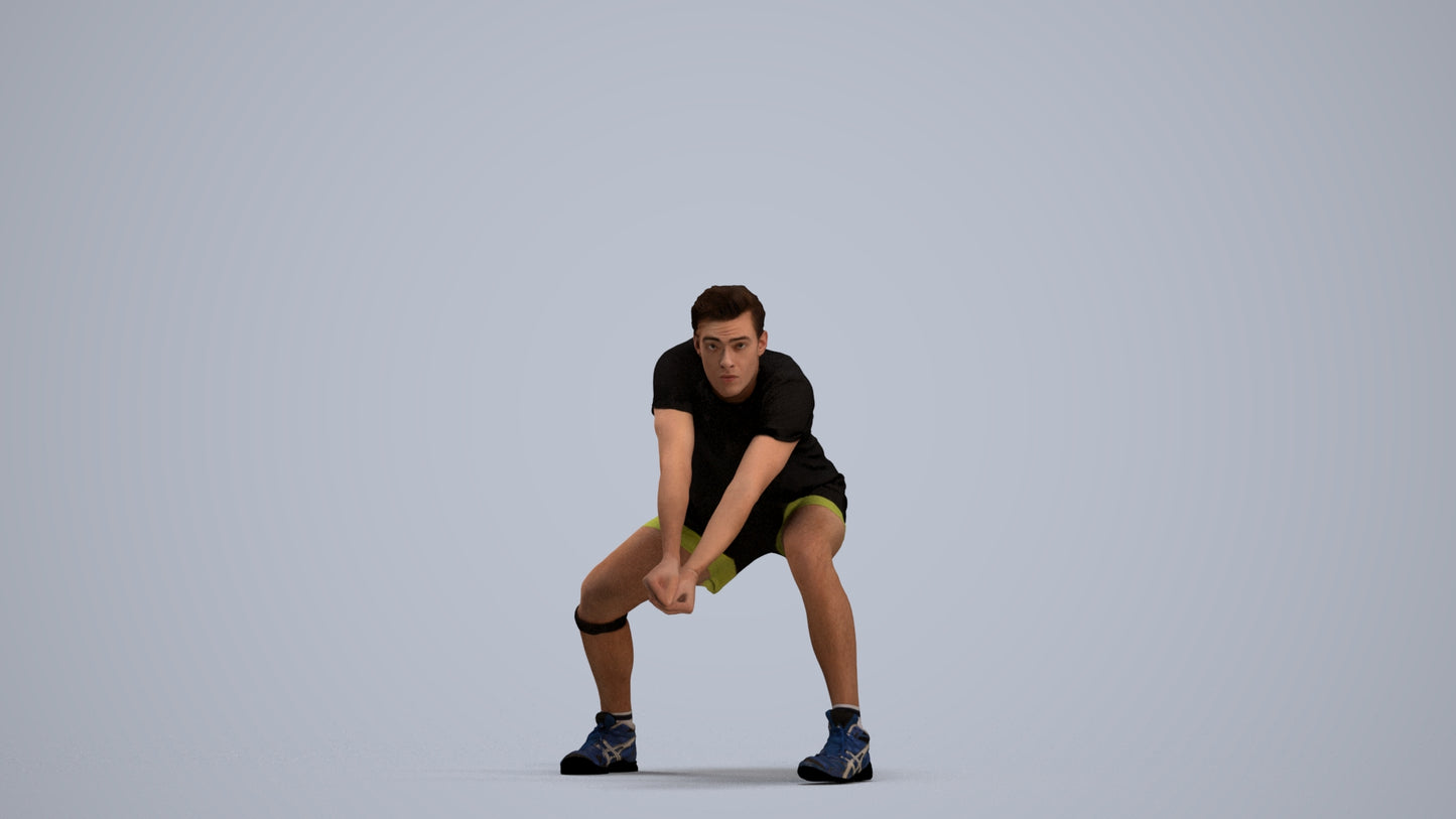 scanned 3D man sport, photogrammetry people for Enscape and V-Ray, standing pose render
