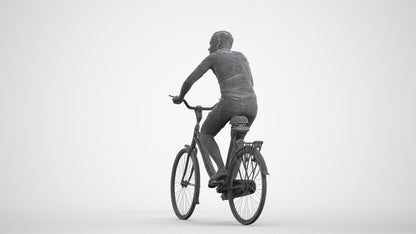 photogrammetry 3D boy casual cycling, realistic human model archviz FBX, wireframe front view