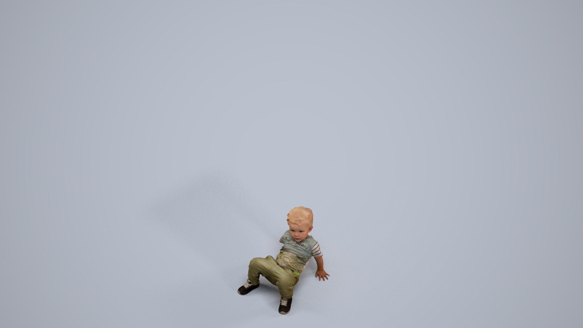 realistic 3D human boy casual kids, archviz people FBX OBJ for Blender, back view render