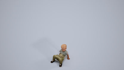 realistic 3D human boy casual kids, archviz people FBX OBJ for Blender, back view render