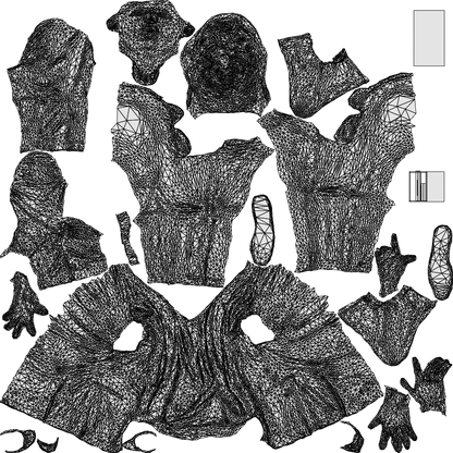 3D scanned man business, photorealistic archviz people for Enscape and SketchUp, wireframe top-down view
