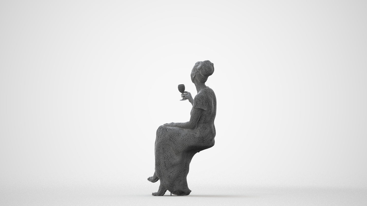 scanned 3D woman formal formalaffairs, photogrammetry people for Enscape and V-Ray, square thumbnail
