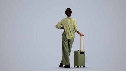 photogrammetry 3D woman casual standing, realistic human model archviz FBX, front view render