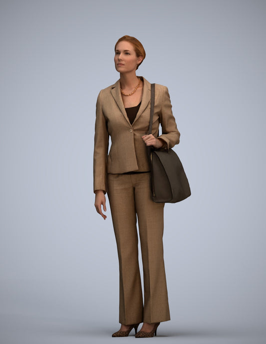 scanned 3D woman business mix, photogrammetry people for Enscape and V-Ray