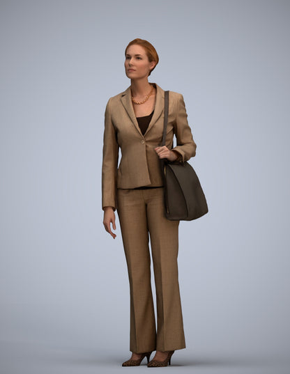 scanned 3D woman business mix, photogrammetry people for Enscape and V-Ray