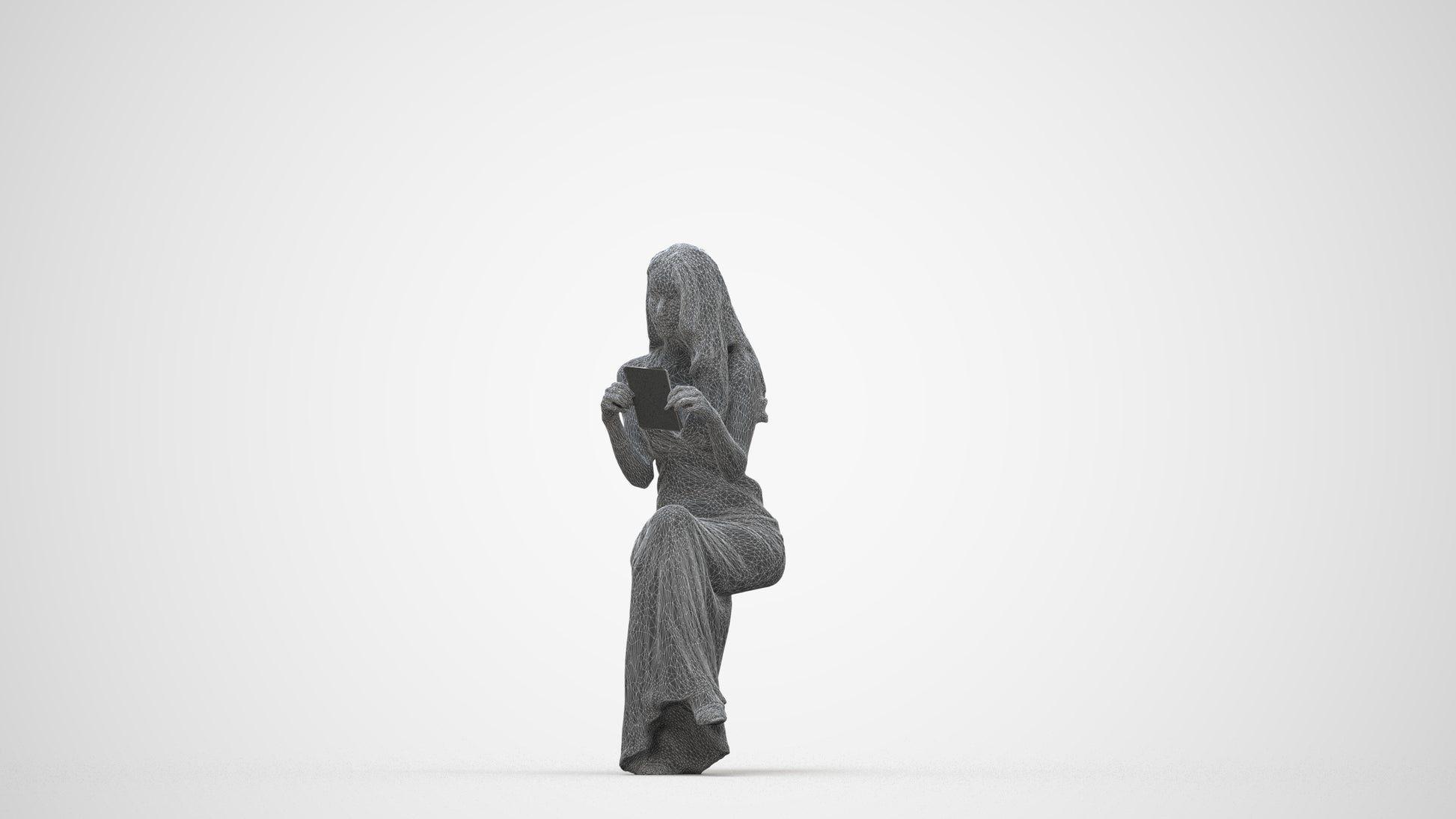 realistic 3D people woman formal formalaffairs, render-ready for V-Ray and Corona, FBX OBJ, wireframe back view
