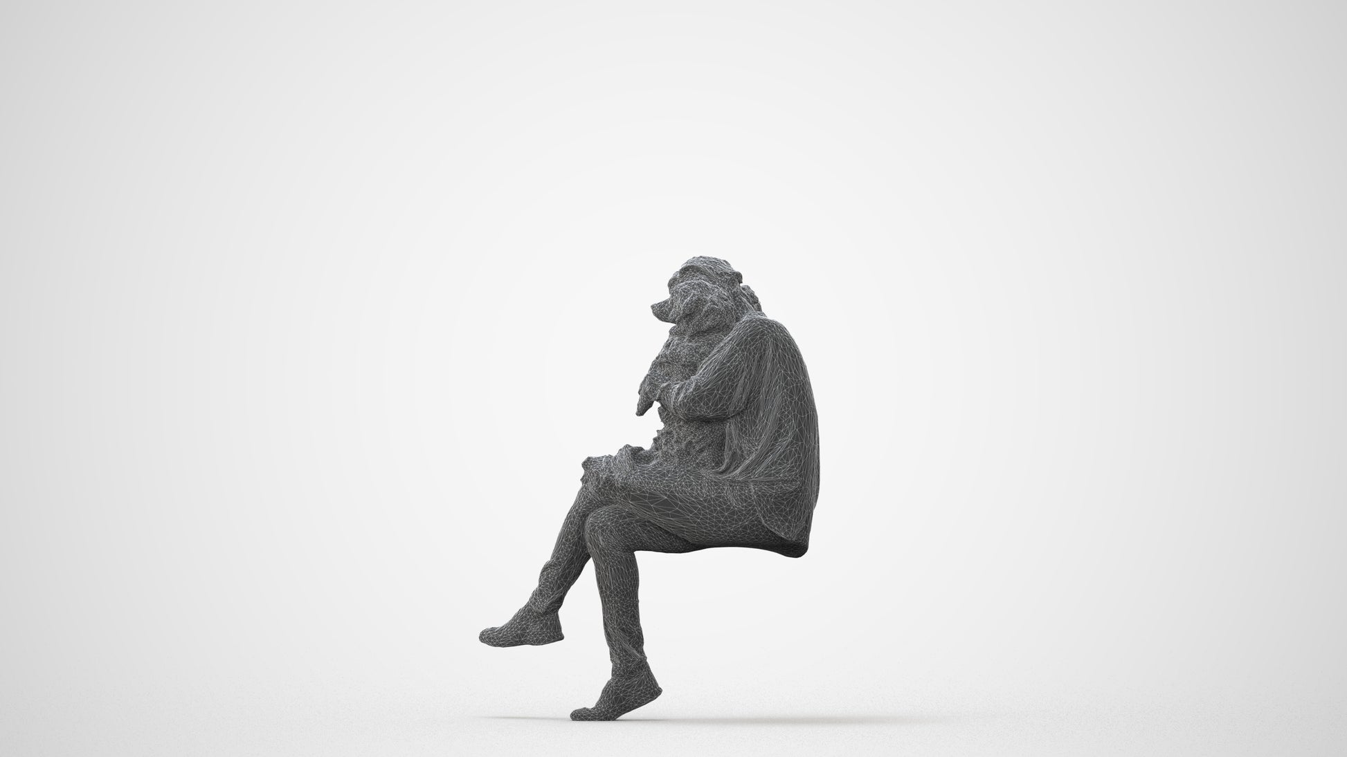 realistic 3D people woman casual sitting, render-ready for V-Ray and Corona, FBX OBJ, square thumbnail