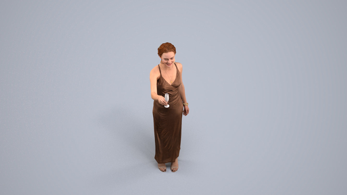 photogrammetry 3D woman formal, realistic human model archviz FBX, back view render