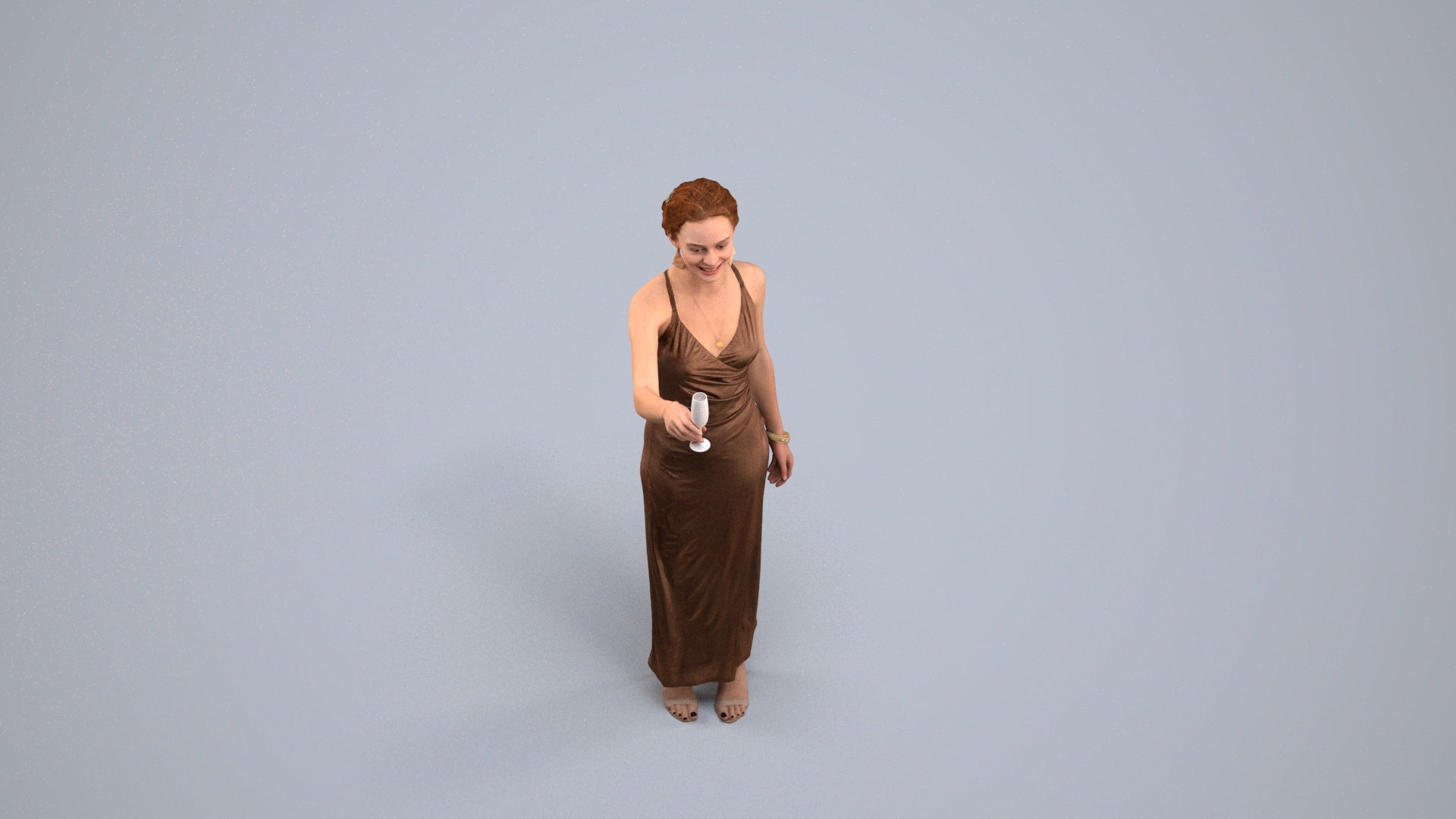 photogrammetry 3D woman formal, realistic human model archviz FBX, back view render