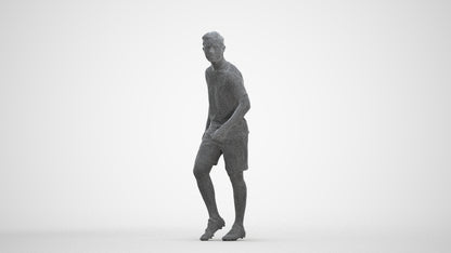 scanned 3D boy sport, photogrammetry people for Enscape and V-Ray, three-quarter front view render