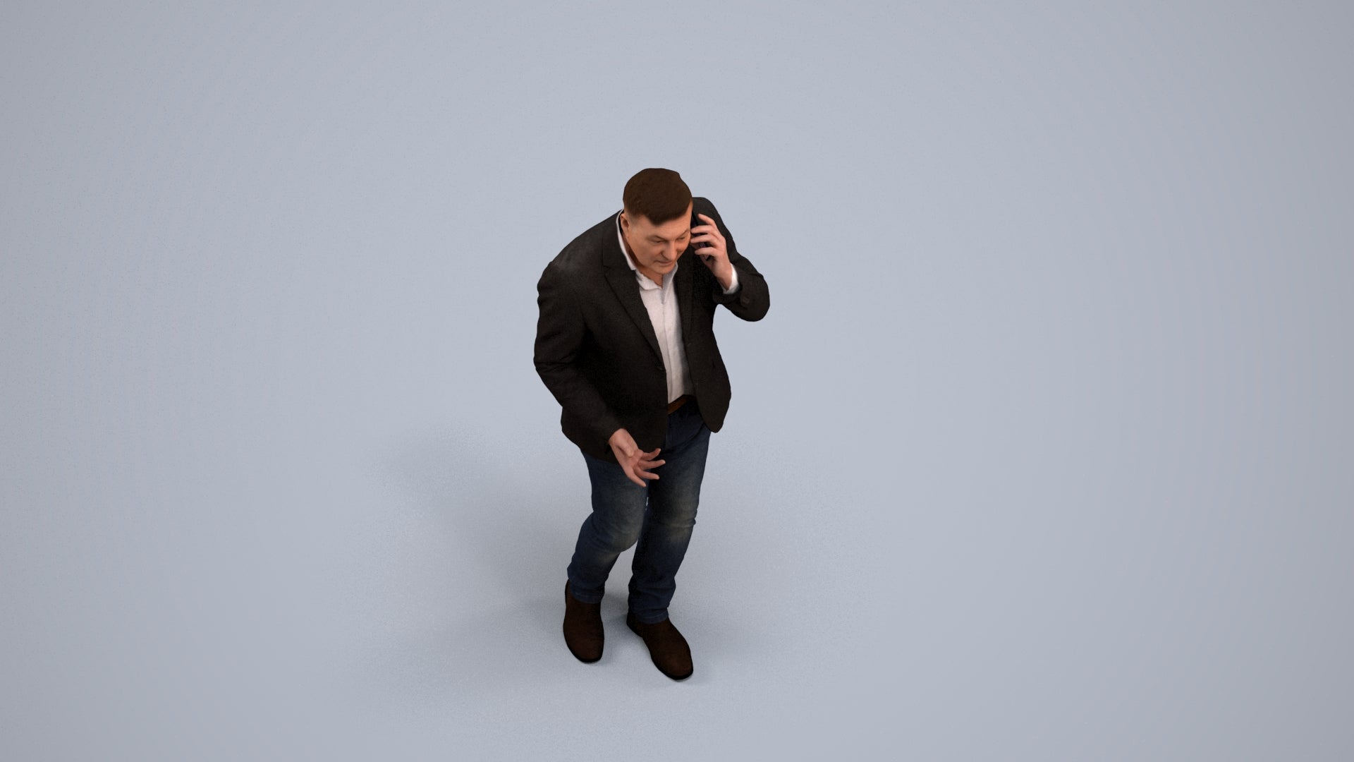 realistic 3D people man business, render-ready for V-Ray and Corona, FBX OBJ, back view render