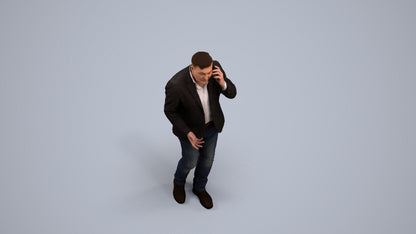 realistic 3D people man business, render-ready for V-Ray and Corona, FBX OBJ, back view render