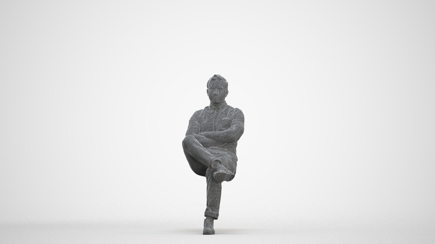 realistic 3D people man casual business, render-ready for V-Ray and Corona, FBX OBJ, three-quarter front view render