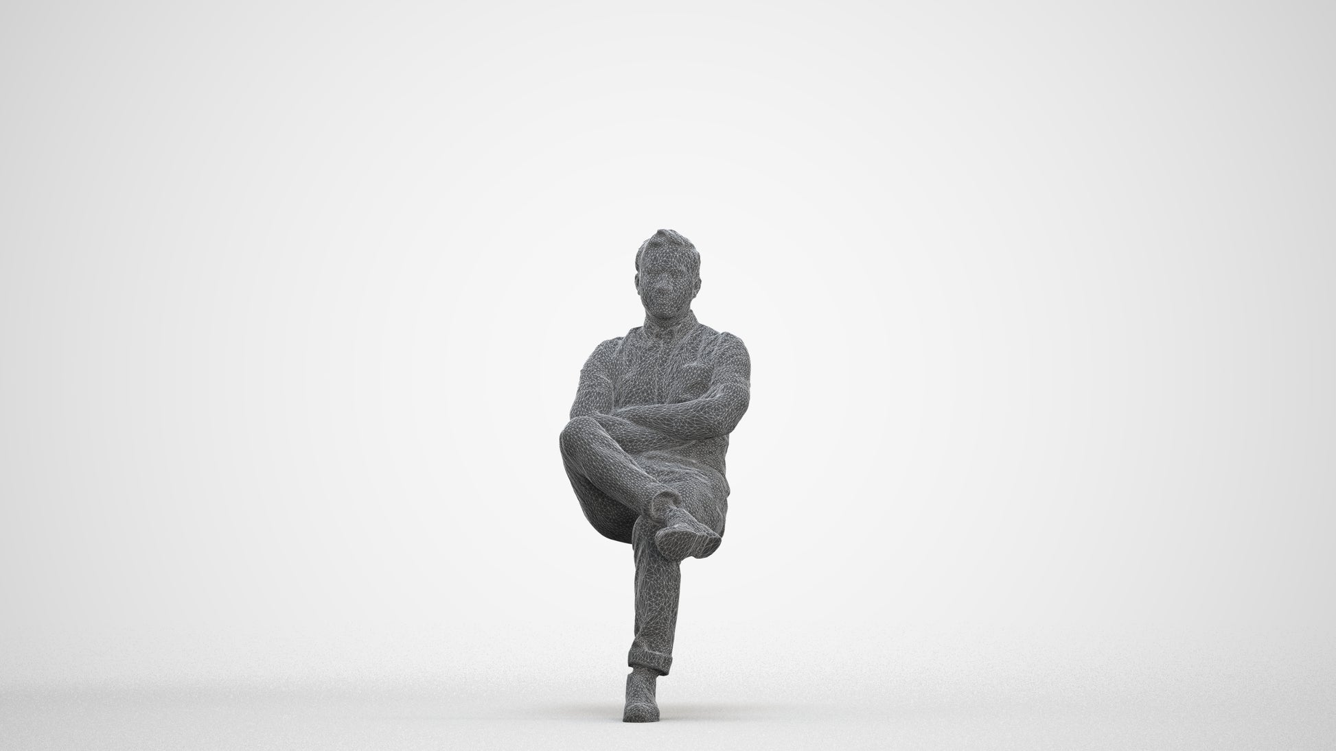 realistic 3D people man casual business, render-ready for V-Ray and Corona, FBX OBJ, three-quarter front view render