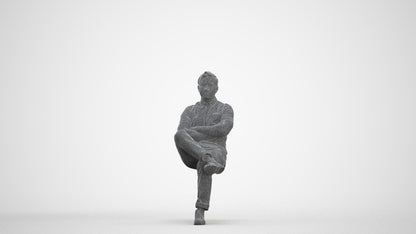 realistic 3D people man casual business, render-ready for V-Ray and Corona, FBX OBJ, three-quarter front view render