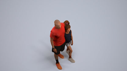 realistic 3D people girl sport kids, render-ready for V-Ray and Corona, FBX OBJ, back view render