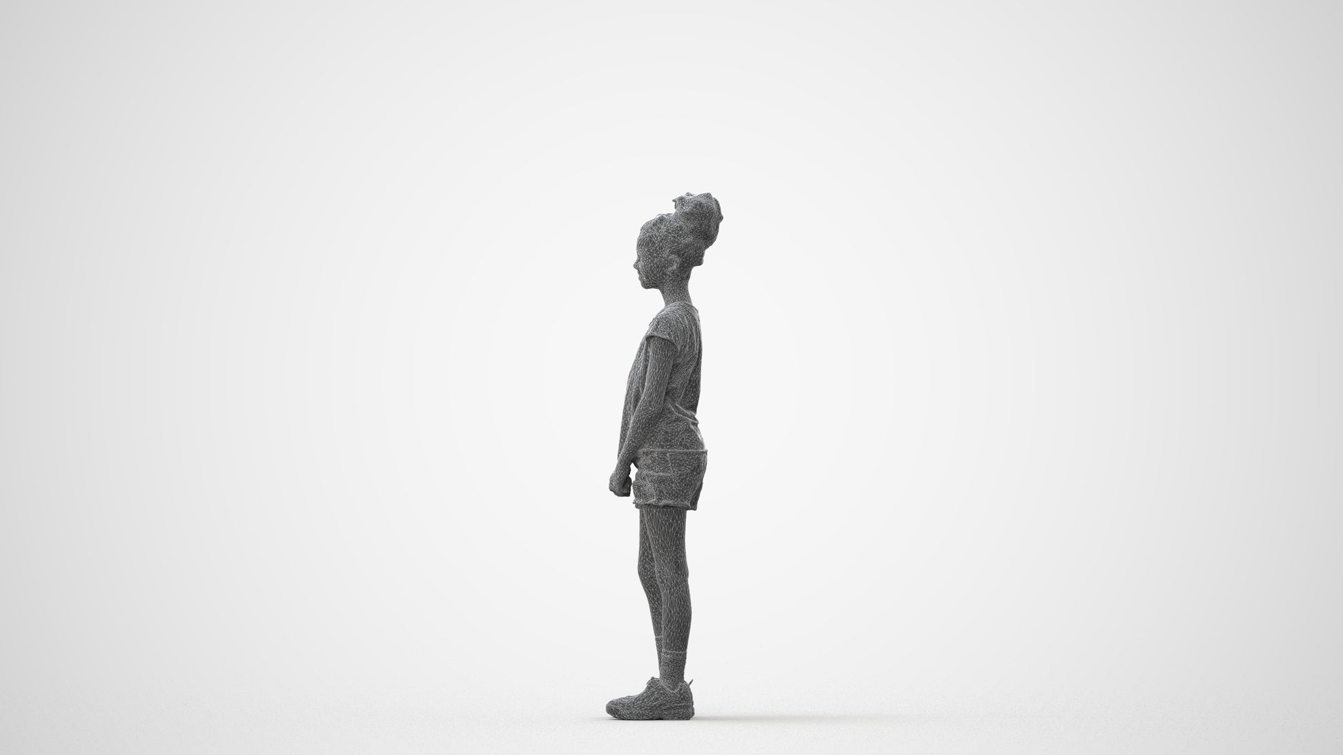 realistic 3D girl casual kids, scanned archviz people for Blender and 3ds Max, square thumbnail