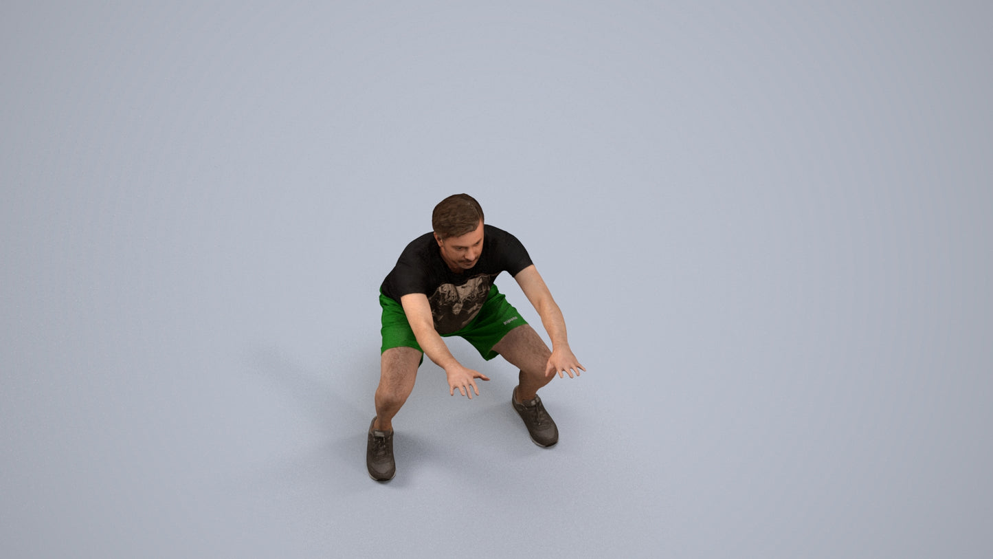 realistic 3D people man sport, render-ready for V-Ray and Corona, FBX OBJ, back view render