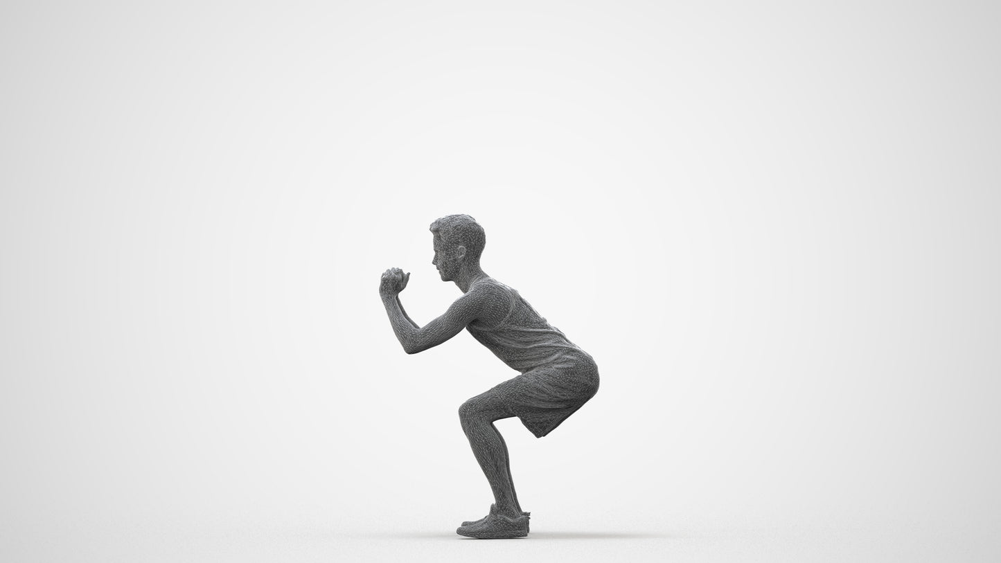 photogrammetry 3D man sport, realistic human model archviz FBX, square thumbnail
