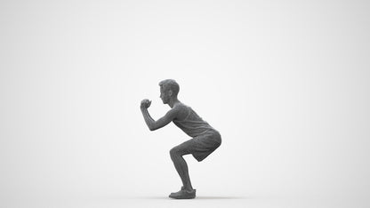 photogrammetry 3D man sport, realistic human model archviz FBX, square thumbnail