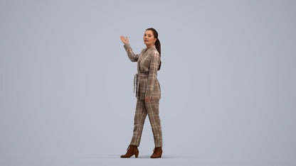 3D people model woman business, scanned human for 3ds Max rendering, standing pose render