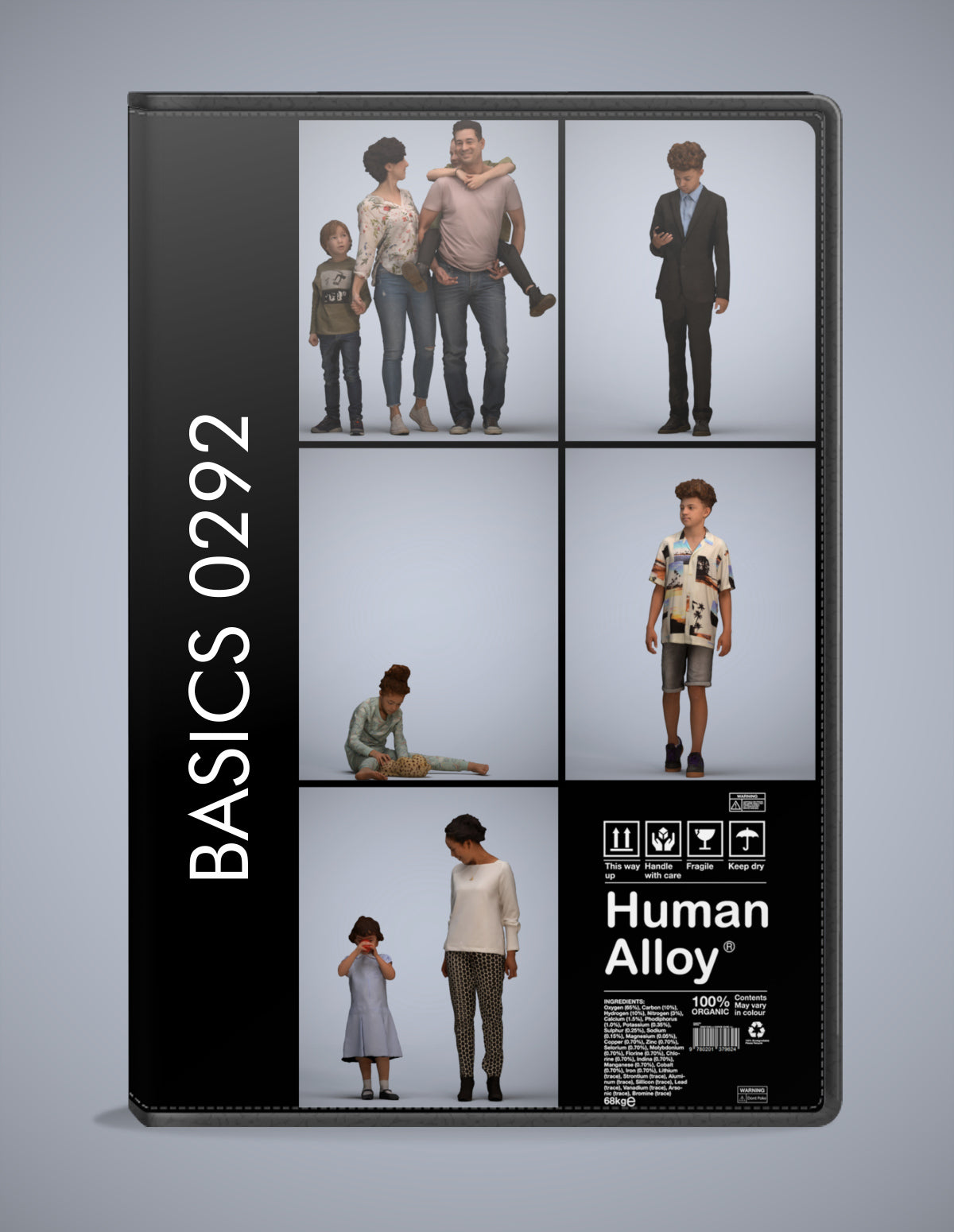3D human models kids bundle, 5 photogrammetry scanned people for archviz