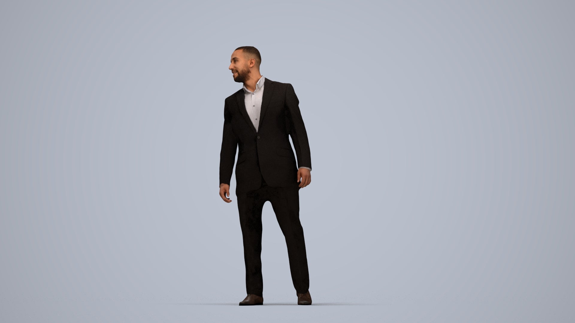 photogrammetry 3D man business, realistic human model archviz FBX, top-down view render