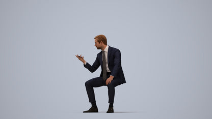 photogrammetry 3D man business, realistic human model archviz FBX, top-down view render