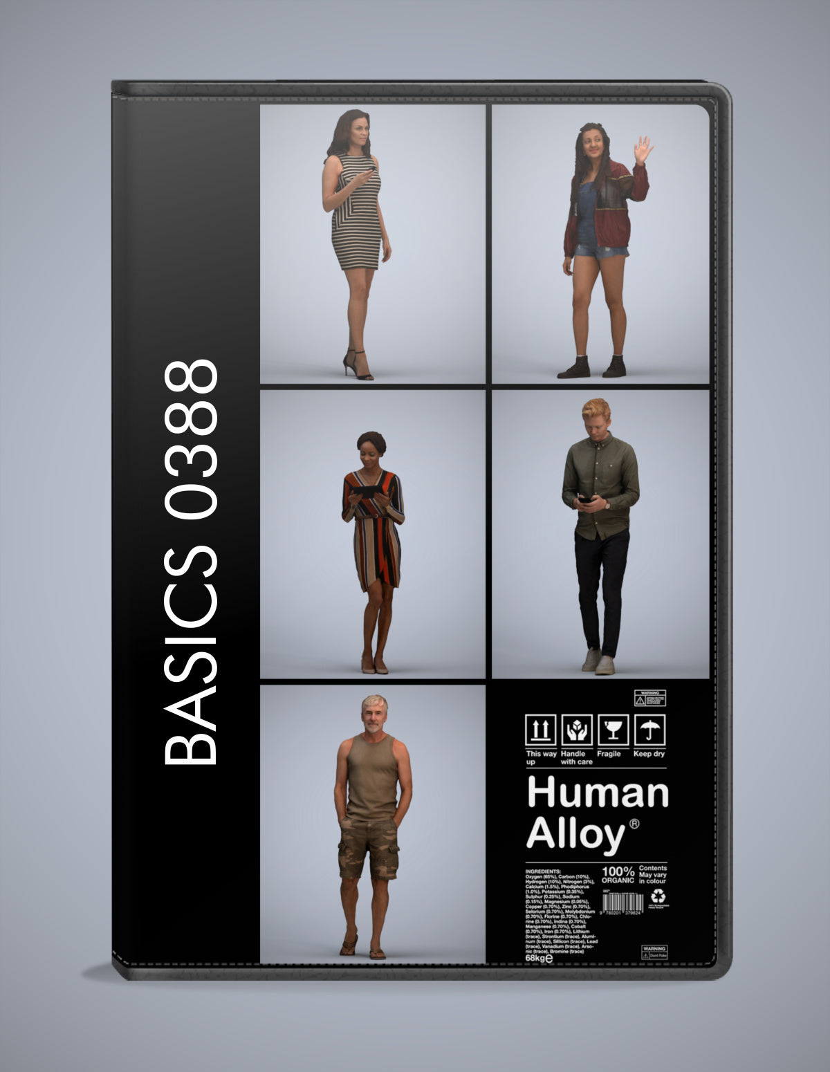 realistic 3D humans walking pack, 5 archviz people FBX OBJ for Blender