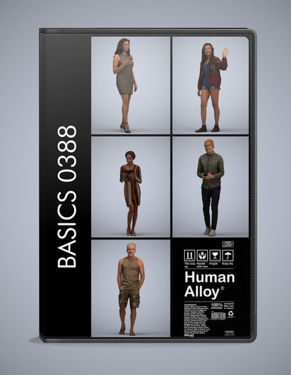 realistic 3D humans walking pack, 5 archviz people FBX OBJ for Blender