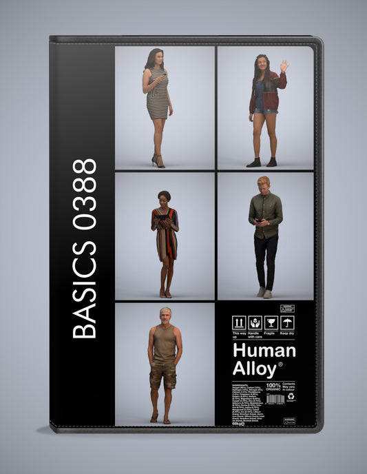 realistic 3D humans walking pack, 5 archviz people FBX OBJ for Blender