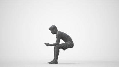 scanned 3D man pool, photogrammetry people for Enscape and V-Ray, square thumbnail