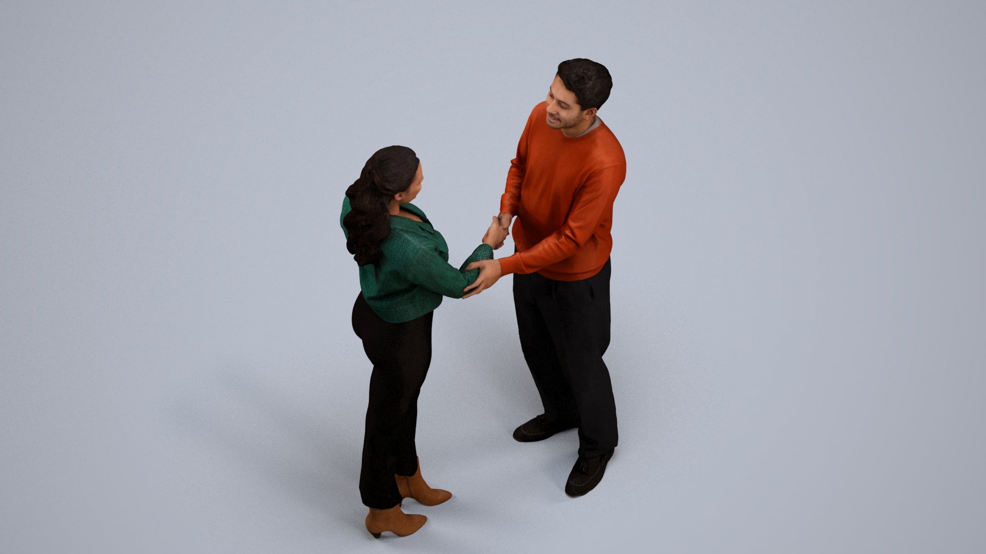 realistic 3D woman business, scanned archviz people for Blender and 3ds Max, back view render