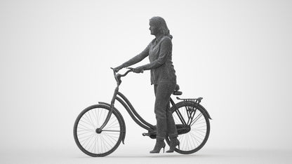 3D human model woman casual walking, photogrammetry scanned person for archviz, square thumbnail