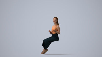3D people model girl casual kids, scanned human for 3ds Max rendering, three-quarter view render