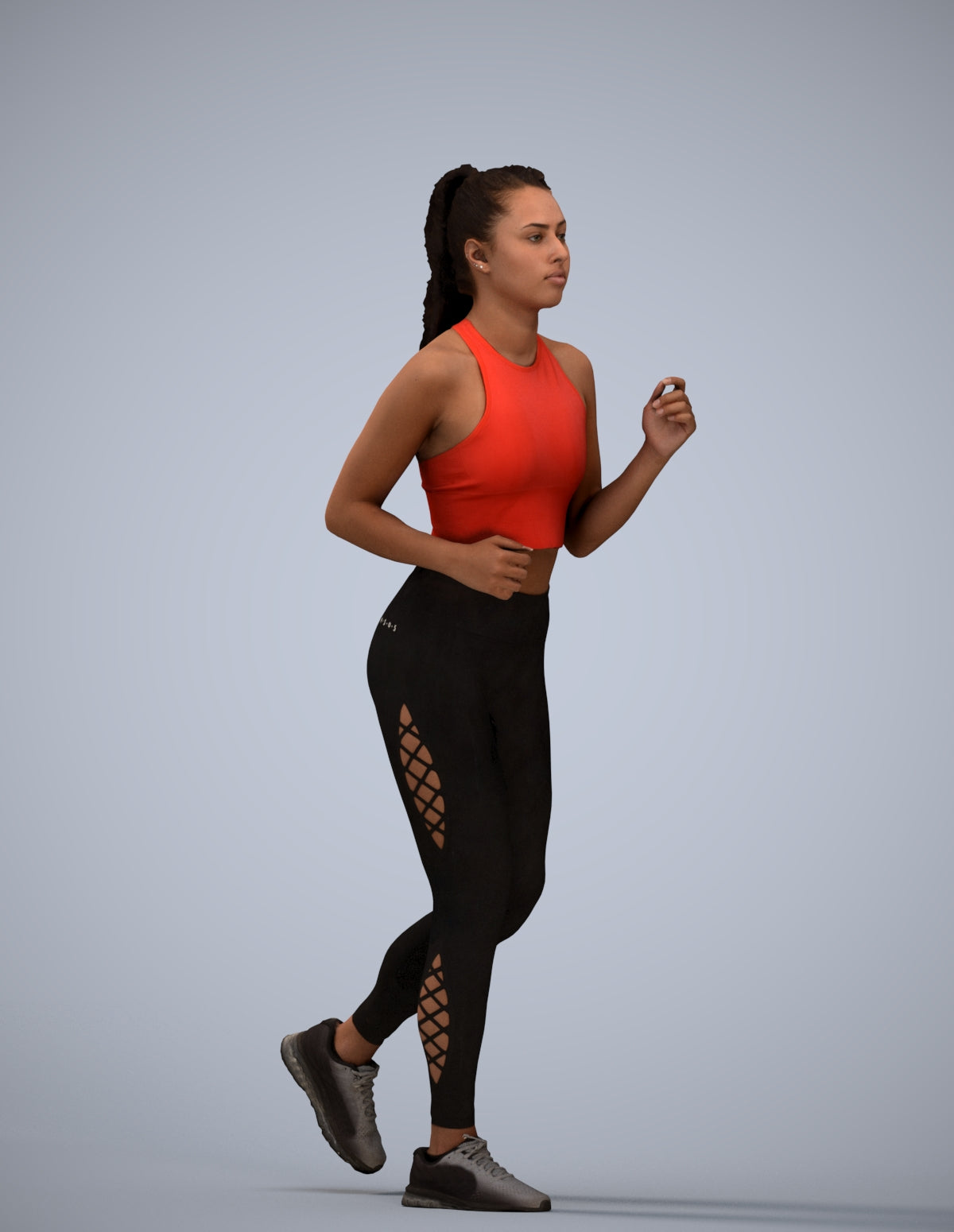 scanned 3D woman sport, photogrammetry people for Enscape and V-Ray