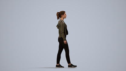 realistic 3D people woman sport, render-ready for V-Ray and Corona, FBX OBJ, side view render