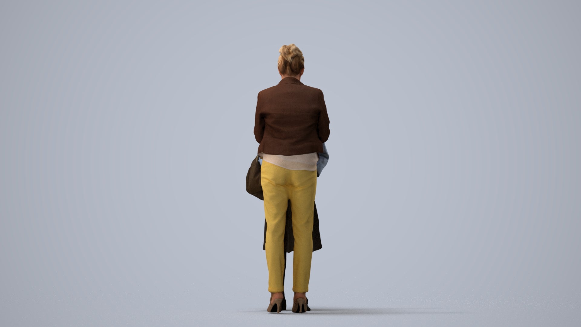 3D scanned girl kids casual, photorealistic archviz people for Enscape and SketchUp, three-quarter view render