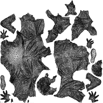 3D scanned man sitting casual, photorealistic archviz people for Enscape and SketchUp, wireframe top-down view