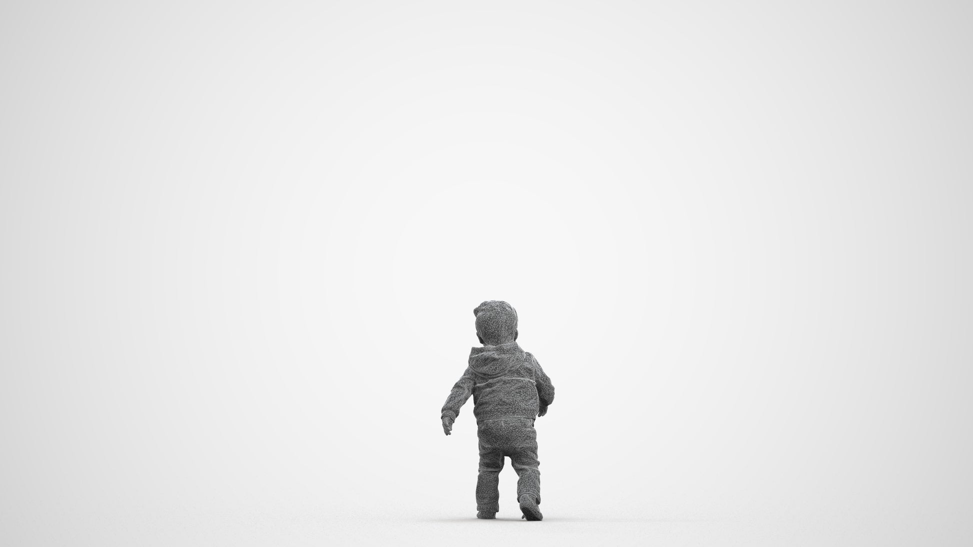 realistic 3D human boy casual kids, archviz people FBX OBJ for Blender, wireframe front view