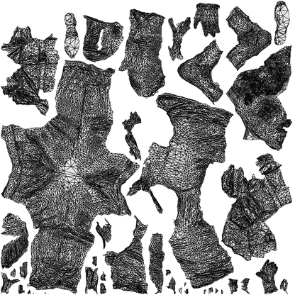 3D people model man casual walking, scanned human for 3ds Max rendering, wireframe top-down view