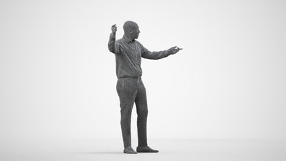 realistic 3D man business, scanned archviz people for Blender and 3ds Max, wireframe side view