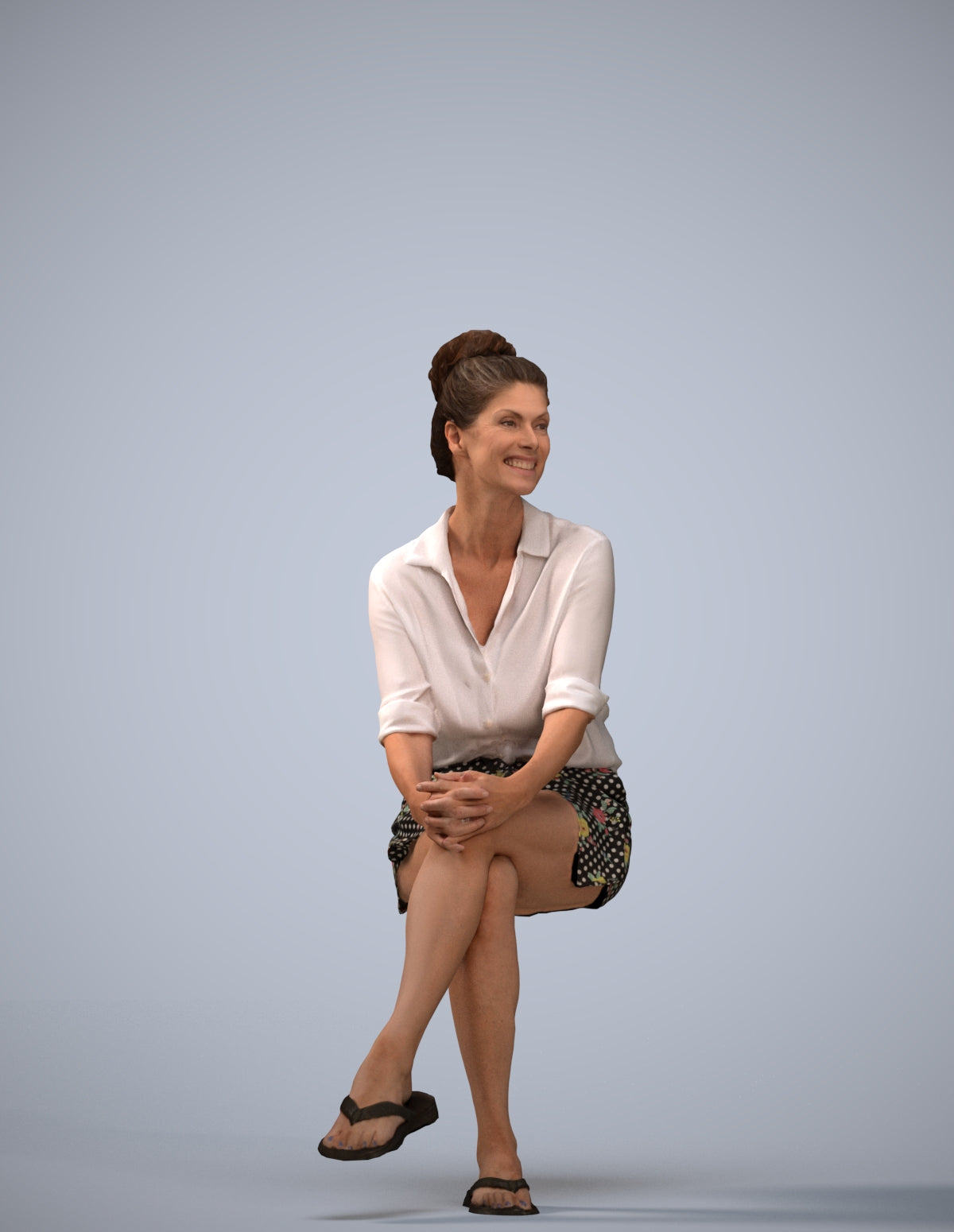 realistic 3D woman casual mix, scanned archviz people for Blender and 3ds Max