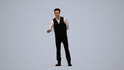 3D scanned man hospitality, photorealistic archviz people for Enscape and SketchUp, top-down view render