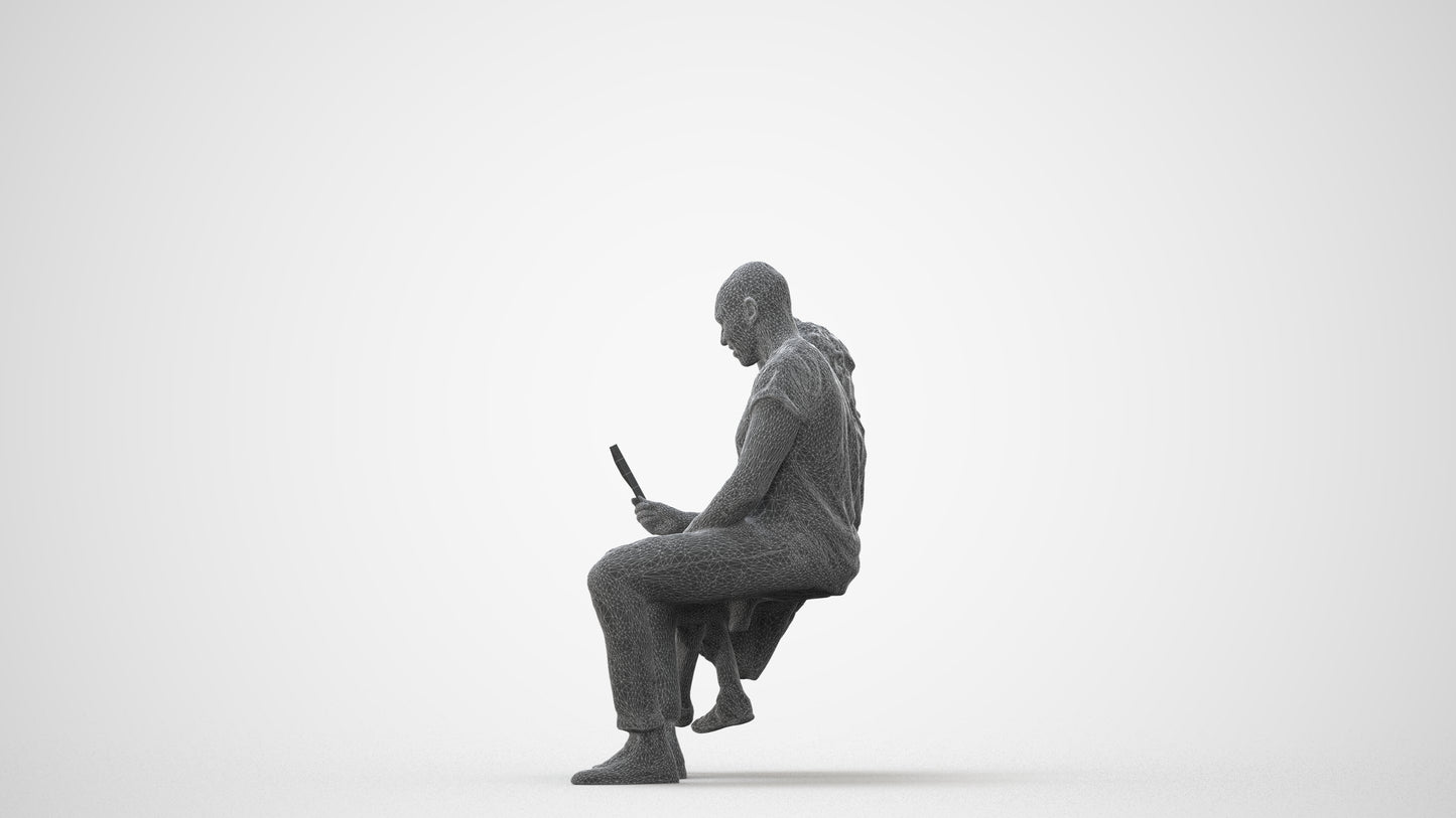 3D people model girl casual kids, scanned human for 3ds Max rendering, square thumbnail
